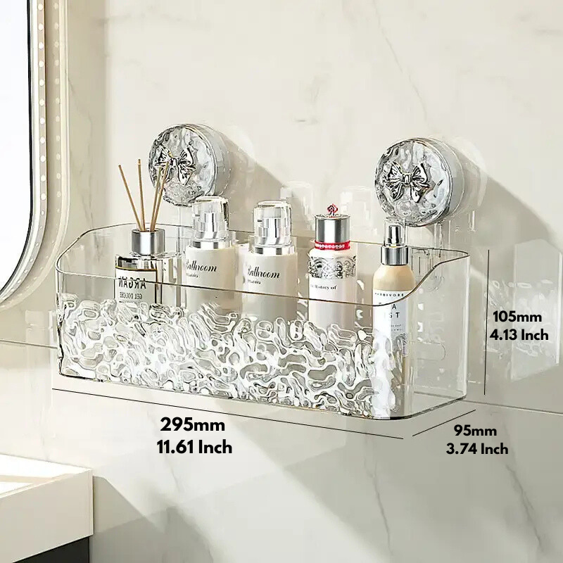 Practical wall shelf without drilling for the bathroom 